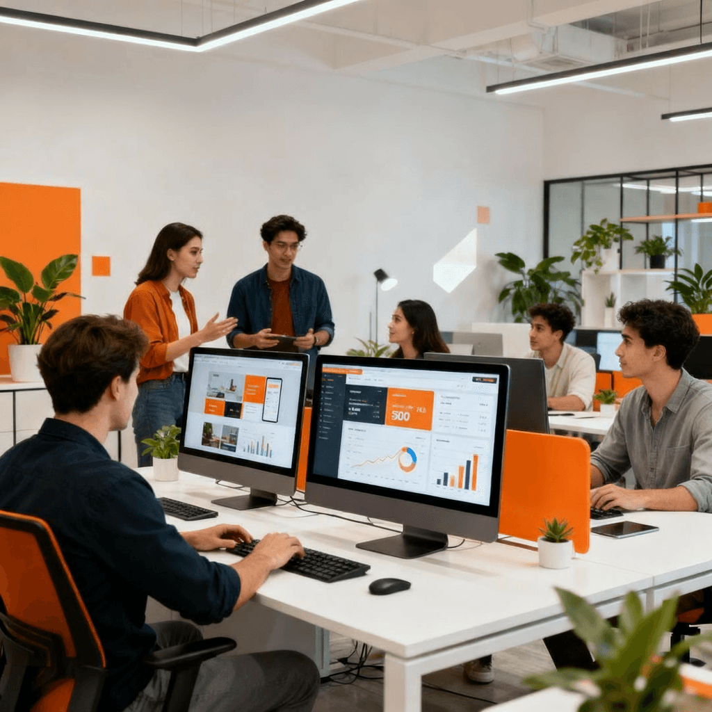 Creative team at PlantusMedia working together